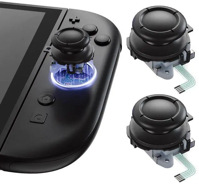 Alt view image 6 of 7 - Deluxe Version Replacement D-Pad Shell Buttons for + 3D Joystick for Nintendo Switch 2 JoyCon - Black @