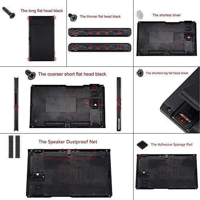 Alt view image 6 of 7 - Pink Front Back Plate for Nintendo Switch Console, NS Joycon Handheld Controller Housing with Full Set Buttons, Full Set Replacement Shell for Nintendo Switch - Switch NOT Included @