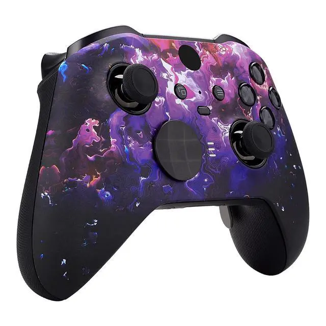 Alt view image 6 of 7 - Surreal Lava Patterned Faceplate Cover, Soft Touch Front Housing Shell Case Replacement Kit for Xbox One Elite Series 2, Xbox Elite 2 Core Controller Model 1797 - Accent Rings Included @