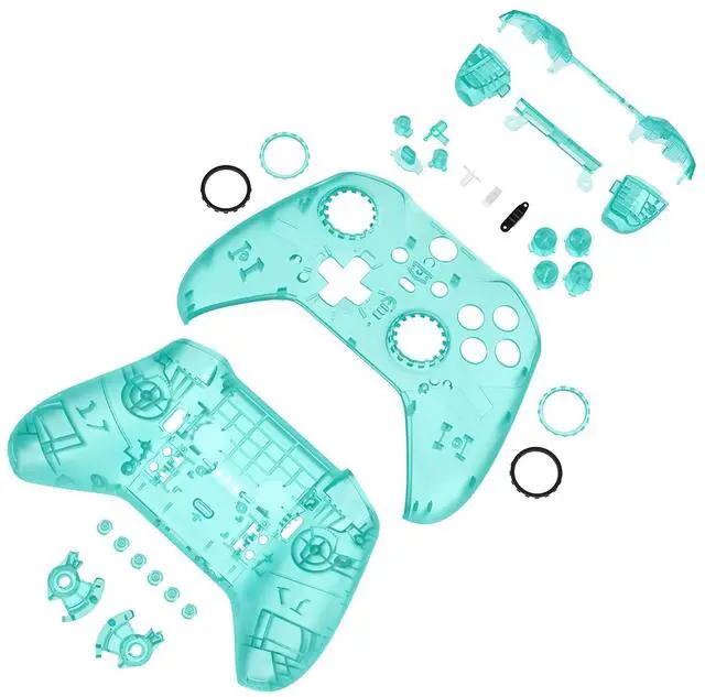 Alt view image 4 of 7 - Full Set Shell Buttons for Xbox One Elite Series 2 Controller, Emerald Green Replacement Faceplate Back Plate Bottom Shell with Buttons for Xbox Elite Series 2 Core Controller - Model 1797 @