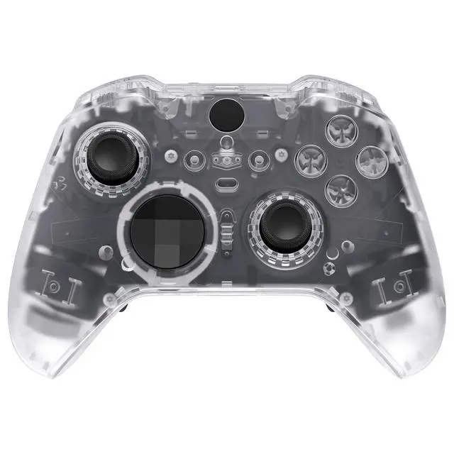 Alt view image 6 of 7 - Full Set Shell Buttons for Xbox One Elite Series 2 Controller, Clear Replacement Faceplate Back Plate Bottom Shell Case with Buttons for Xbox Elite Series 2 Core Controller - Model 1797 @