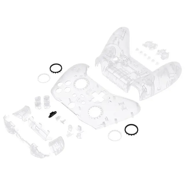 Alt view image 5 of 7 - Full Set Shell Buttons for Xbox One Elite Series 2 Controller, Clear Replacement Faceplate Back Plate Bottom Shell Case with Buttons for Xbox Elite Series 2 Core Controller - Model 1797 @