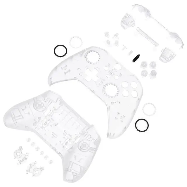 Alt view image 4 of 7 - Full Set Shell Buttons for Xbox One Elite Series 2 Controller, Clear Replacement Faceplate Back Plate Bottom Shell Case with Buttons for Xbox Elite Series 2 Core Controller - Model 1797 @