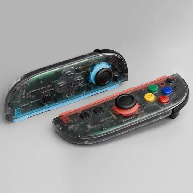 Alt view image 4 of 7 - Essence Version Replacement D-Pad Shell Buttons for + 3D Joystick for Nintendo Switch 2 JoyCon - Clear Slate Black @