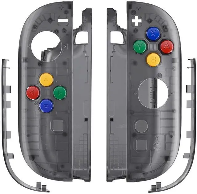 Alt view image 5 of 7 - Essence Version Replacement Shell Buttons + 3D Joystick for Nintendo Switch 2 JoyCon - Clear Slate Black @