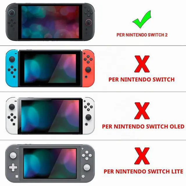 Alt view image 4 of 7 - Deluxe Version Replacement Shell Buttons + 3D Joystick for Nintendo Switch 2 JoyCon - Clear Atomic Purple @