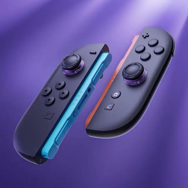 Alt view image 7 of 7 - Deluxe Version Replacement Shell Buttons + 3D Joystick for Nintendo Switch 2 JoyCon - Clear Atomic Purple @