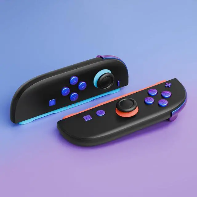 Alt view image 4 of 7 - DIY Replacement Full Set Buttons for Joycon 2, Custom ABXY Direction Keys Dpad + - C Home Capture Release L R ZR ZL Trigger Buttons for Nintendo Switch 2 Controller - Chameleon Purple Blue @