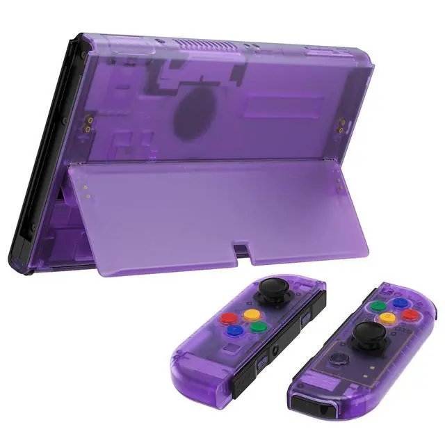 Alt view image 7 of 7 - Clear Atomic Purple Full Set Shell for Nintendo Switch OLED, Replacement Full Set Shell for Nintendo Switch Pro Controller - Console Controller NOT Included @