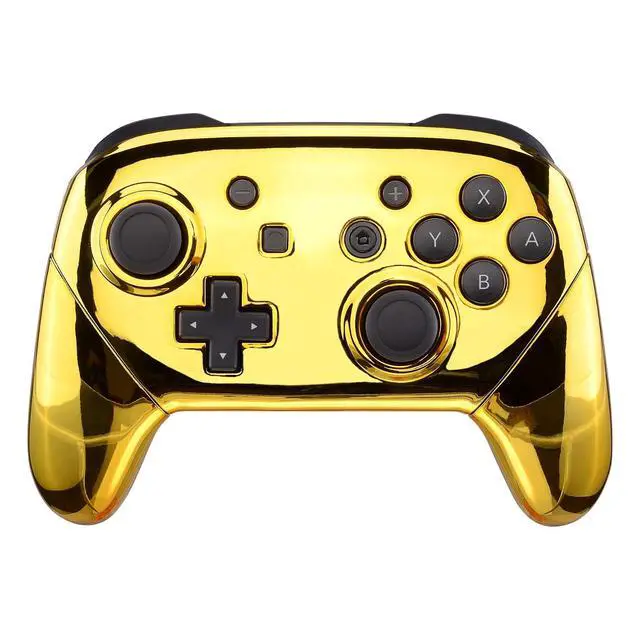 Alt view image 6 of 7 - Chrome Gold Replacement Full Set Shell for Nintendo Switch & Switch Pro Controller - Console Controller NOT Included @