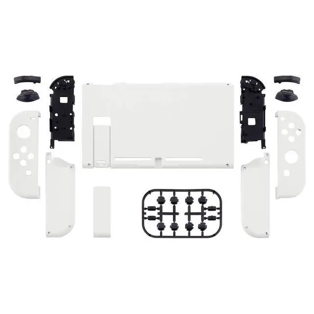 Alt view image 3 of 7 - White Front Back Plate for Nintendo Switch Console, NS Joycon Handheld Controller Housing with Full Set Buttons, Full Set Replacement Shell for Nintendo Switch - Switch NOT Included @