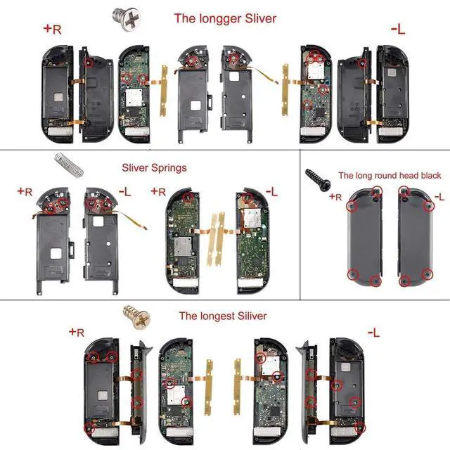 Alt view image 6 of 7 - Replacement Full Set Buttons for JoyCon, Clear Emerald Green Custom ABXY Direction Keys SR SL L R ZR ZL + - Home Capture Trigger Buttons Springs for Nintendo Switch & Switch OLED @