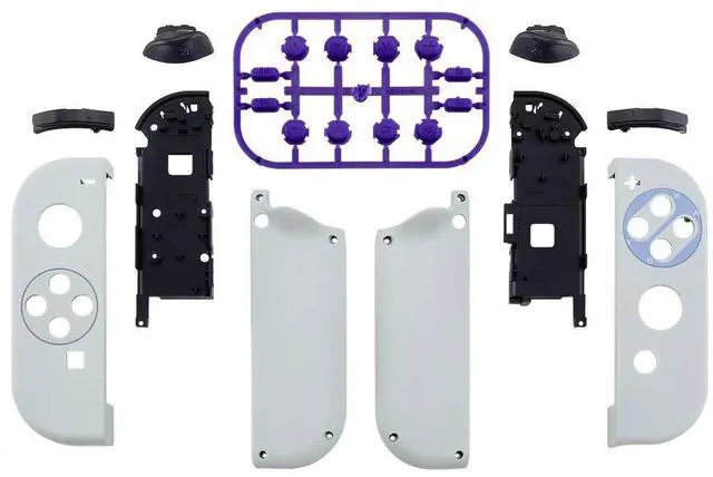 Alt view image 2 of 7 - Classic SNES Style Soft Touch Joycon Housing Shell with Full Set Buttons for Nintendo Switch, Replacement Faceplate for Nintendo Switch Dock Joy-Con Dock NOT Included @