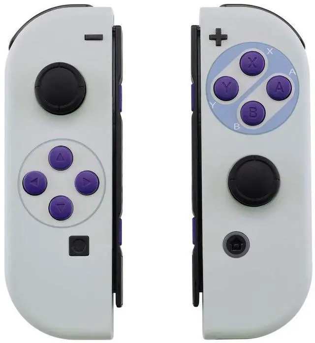 Alt view image 4 of 7 - Classic SNES Style Soft Touch Joycon Housing Shell with Full Set Buttons for Nintendo Switch, Replacement Faceplate for Nintendo Switch Dock Joy-Con Dock NOT Included @