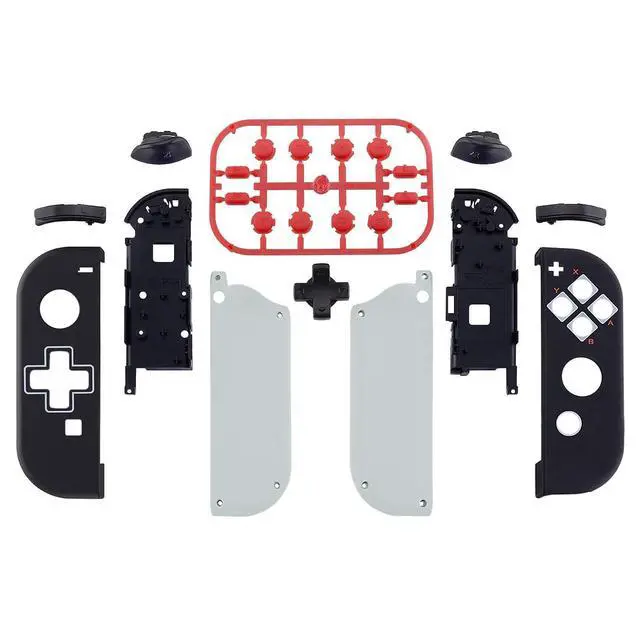 Alt view image 2 of 7 - Classics NES Style Soft Touch Back Plate for Nintendo Switch Console, NS Joycon Handheld Controller Housing (D-Pad Version) with Full Set Buttons, DIY Replacement Shell for Nintendo Switch @