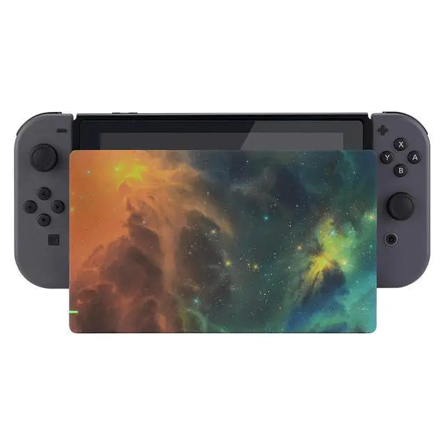 Alt view image 4 of 7 - Custom Soft Touch Grip Faceplate for Nintendo Switch Dock, Orange Star Universe Patterned DIY Replacement Housing Shell for Nintendo Switch Dock - Dock NOT Included @