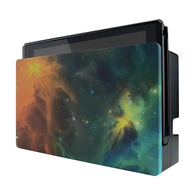 Alt view image 6 of 7 - Custom Soft Touch Grip Faceplate for Nintendo Switch Dock, Orange Star Universe Patterned DIY Replacement Housing Shell for Nintendo Switch Dock - Dock NOT Included @