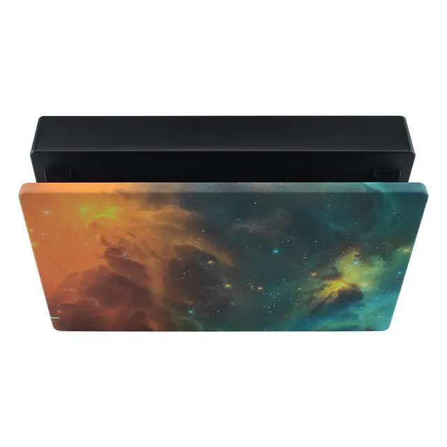 Alt view image 7 of 7 - Custom Soft Touch Grip Faceplate for Nintendo Switch Dock, Orange Star Universe Patterned DIY Replacement Housing Shell for Nintendo Switch Dock - Dock NOT Included @