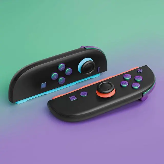 Alt view image 4 of 7 - DIY Replacement Full Set Buttons for Joycon 2, Custom ABXY Direction Keys Dpad + - C Home Capture Release L R ZR ZL Trigger Buttons for Nintendo Switch 2 Controller- Chameleon Green Purple @