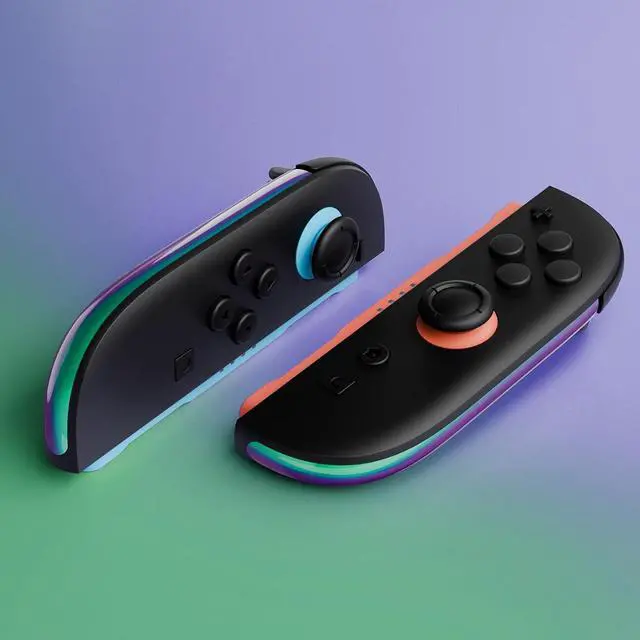 Alt view image 6 of 7 - Replacement Decorative Strips for Joycon 2, Custom DIY Decoration Strip Side Housing Trim Shell with Prying Stick for Nintendo Switch 2 Controller - Chameleon Green Purple @