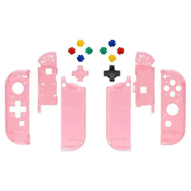 Alt view image 2 of 7 - Cherry Pink Joycon Handheld Controller Housing (D-Pad Version) with Colorful Buttons, DIY Replacement Shell Case for Nintendo Switch & Switch OLED Joy-Con Console Shell NOT Included @