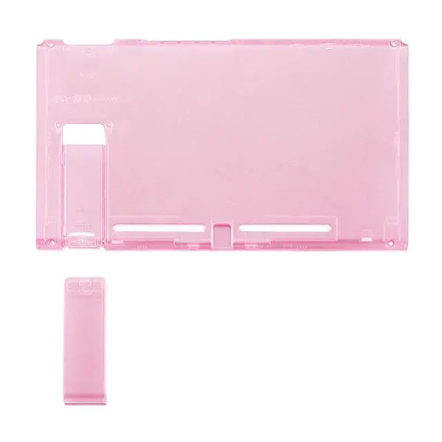 Alt view image 3 of 7 - Back Plate for Nintendo Switch Console, NS Joycon Housing Shell (D-Pad Version) with Colorful Buttons, DIY Replacement Shell for Nintendo Switch - Clear Cherry Pink @