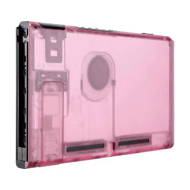 Alt view image 5 of 7 - Back Plate for Nintendo Switch Console, NS Joycon Housing Shell (D-Pad Version) with Colorful Buttons, DIY Replacement Shell for Nintendo Switch - Clear Cherry Pink @