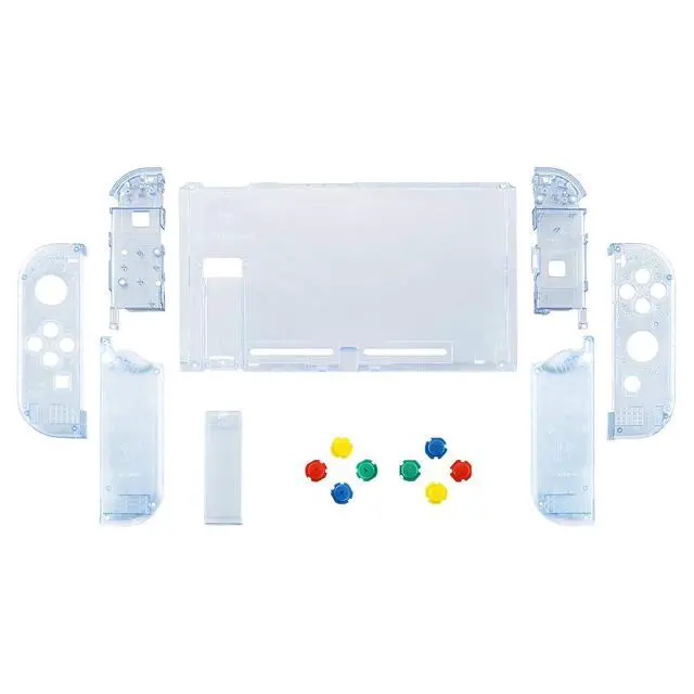 Alt view image 3 of 7 - Clear Glacier Blue Front Back Plate for Nintendo Switch Console, NS Joycon Handheld Controller Housing with Colorful Buttons, Replacement Shell for Nintendo Switch - Switch NOT Included @