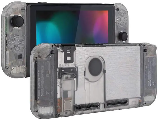 Main image of Back Plate for Nintendo Switch Console, NS Joycon Housing Shell (D-Pad Version) with Full Set Buttons, DIY Replacement Shell for Nintendo Switch - Transparent Clear @