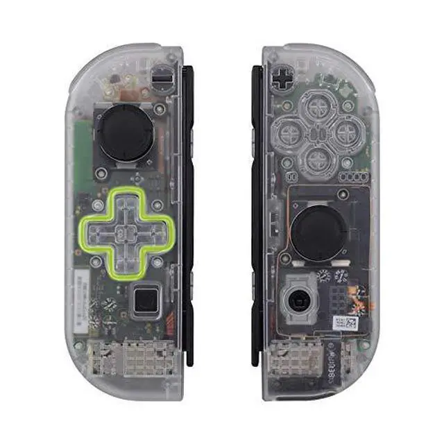 Alt view image 4 of 7 - Back Plate for Nintendo Switch Console, NS Joycon Housing Shell (D-Pad Version) with Full Set Buttons, DIY Replacement Shell for Nintendo Switch - Transparent Clear @