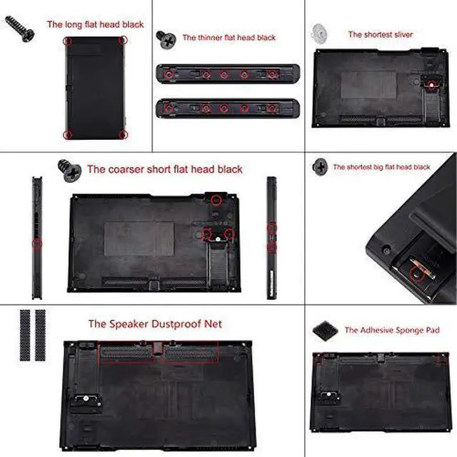 Alt view image 6 of 7 - Black Front Back Plate for Nintendo Switch Console, NS Joycon Handheld Controller Housing with Full Set Buttons, Full Set Replacement Shell for Nintendo Switch - Switch NOT Included @