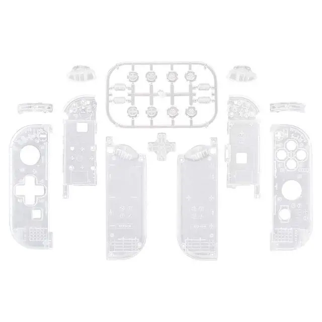 Alt view image 2 of 7 - Back Plate for Nintendo Switch Console, NS Joycon Housing Shell (D-Pad Version) with Full Set Buttons, DIY Replacement Shell for Nintendo Switch - Transparent Clear @
