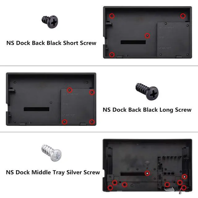 Alt view image 7 of 7 - Scarlet Red Joycon Housing Shell (D-Pad Version) with Full Set Buttons for Nintendo Switch, Replacement Faceplate for Nintendo Switch Dock Joy-Con Dock NOT Included @