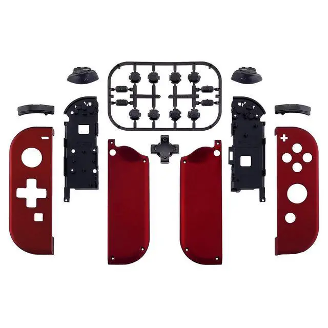 Alt view image 2 of 7 - Scarlet Red Joycon Housing Shell (D-Pad Version) with Full Set Buttons for Nintendo Switch, Replacement Faceplate for Nintendo Switch Dock Joy-Con Dock NOT Included @