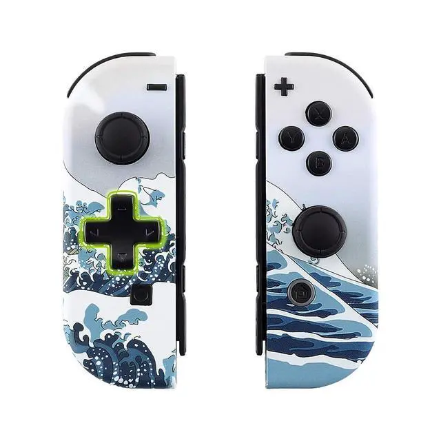 Alt view image 4 of 7 - Soft Touch The Great Wave Joycon Housing Shell (D-Pad Version) with Full Set Buttons for Nintendo Switch, Replacement Faceplate for Nintendo Switch Dock Joy-Con Dock NOT Included @