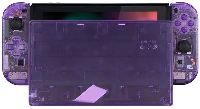 Main image of Clear Atomic Purple Joycon Housing Shell (D-Pad Version) with Full Set Buttons for Nintendo Switch, Replacement Faceplate for Nintendo Switch Dock Joy-Con Dock NOT Included @