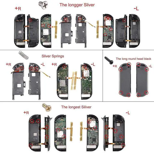 Alt view image 6 of 7 - Scarlet Red Joycon Housing Shell (D-Pad Version) with Full Set Buttons for Nintendo Switch, Replacement Faceplate for Nintendo Switch Dock Joy-Con Dock NOT Included @