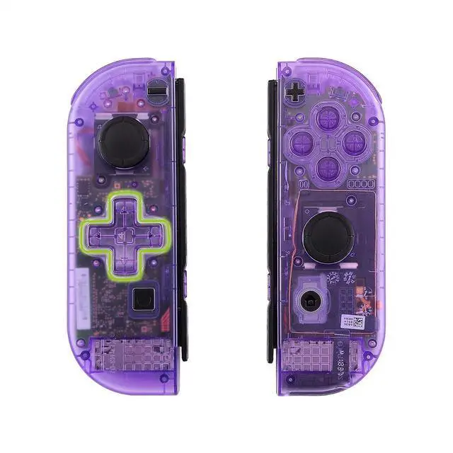 Alt view image 4 of 7 - Clear Atomic Purple Joycon Housing Shell (D-Pad Version) with Full Set Buttons for Nintendo Switch, Replacement Faceplate for Nintendo Switch Dock Joy-Con Dock NOT Included @