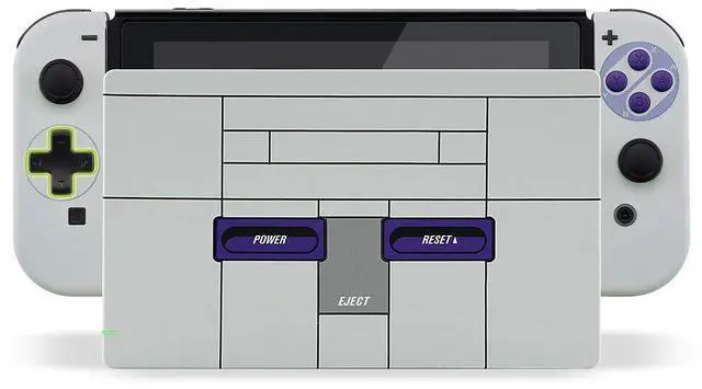 Main image of Classics SNES Style Soft Touch Joycon Housing Shell (D-Pad Version) with Full Set Buttons for Nintendo Switch, Replacement Faceplate for Nintendo Switch Dock Joy-Con Dock NOT Included @