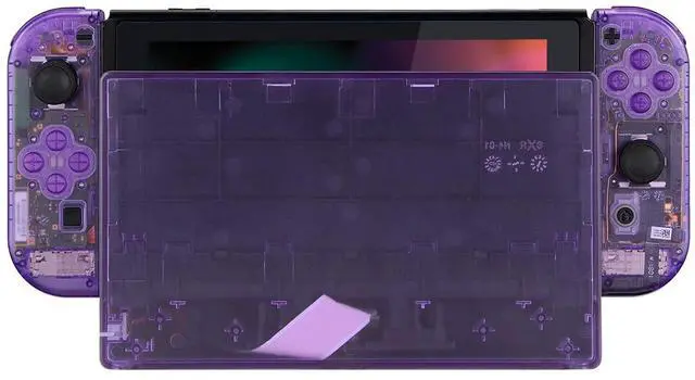 Main image of Clear Automic Purple Joycon Housing Shell with Full Set Buttons for Nintendo Switch, Replacement Faceplate for Nintendo Switch Dock Joy-Con Dock NOT Included @
