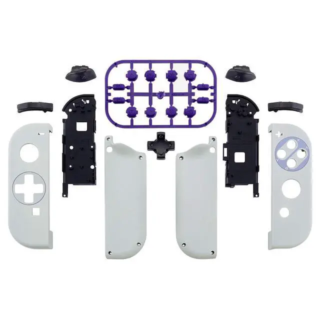 Alt view image 2 of 7 - Classics SNES Style Soft Touch Joycon Housing Shell (D-Pad Version) with Full Set Buttons for Nintendo Switch, Replacement Faceplate for Nintendo Switch Dock Joy-Con Dock NOT Included @