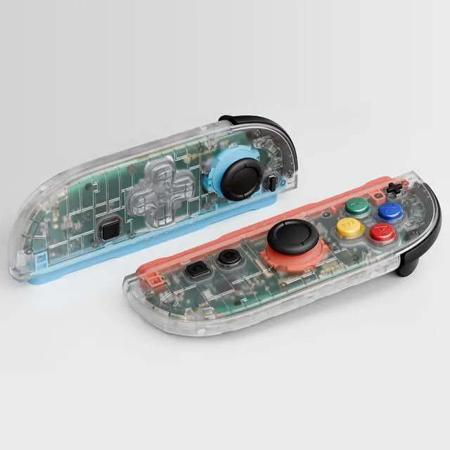 Alt view image 3 of 7 - Essence Version Replacement D-Pad Shell Buttons for + 3D Joystick for Nintendo Switch 2 JoyCon - Clear @