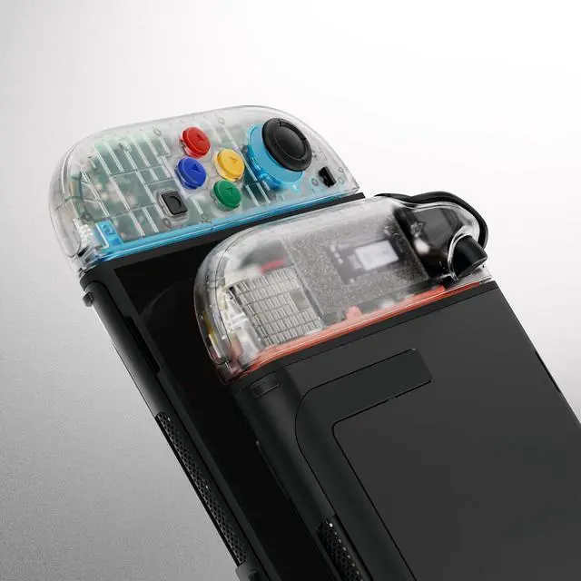 Alt view image 5 of 7 - Essence Version Replacement Shell Buttons + 3D Joystick for Nintendo Switch 2 JoyCon - Clear @
