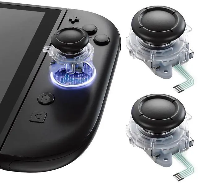 Alt view image 6 of 7 - Essence Version Replacement D-Pad Shell Buttons for + 3D Joystick for Nintendo Switch 2 JoyCon - Clear @