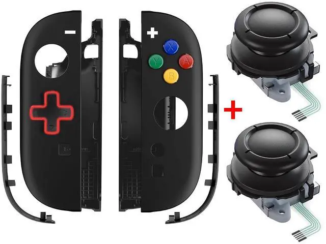 Main image of Essence Version Replacement D-Pad Shell Buttons for + 3D Joystick for Nintendo Switch 2 JoyCon - Black @