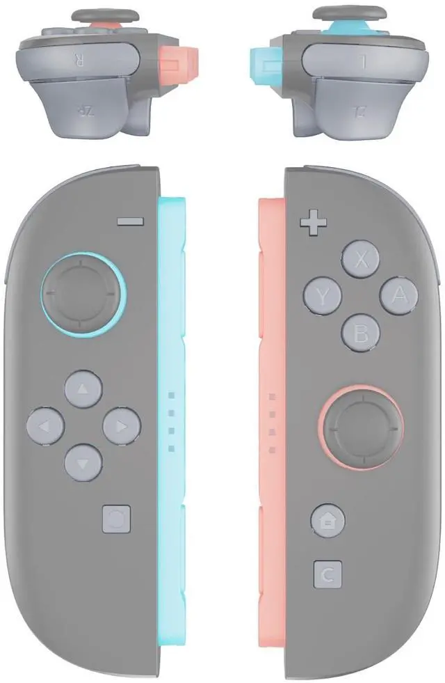 Main image of DIY Replacement Full Set Buttons for Joycon 2, Custom ABXY Direction Keys Dpad + - C Home Capture Release L R ZR ZL Trigger Buttons for Nintendo Switch 2 Controller - New Hope Gray @