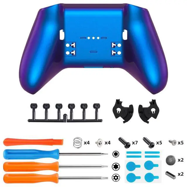 Alt view image 2 of 7 - Replacement Bottom Shell Case for Xbox Elite Series 2 Controller, Chameleon Purple Blue Back Housing Shell Cover for Xbox Elite Series 2 Core Controller Model 1797 - Without Controller @