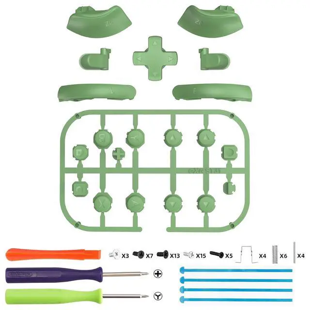 Alt view image 2 of 7 - DIY Replacement Full Set Buttons for Joycon 2, Custom ABXY Direction Keys Dpad + - C Home Capture Release L R ZR ZL Trigger Buttons for Nintendo Switch 2 Controller - Matcha Green @