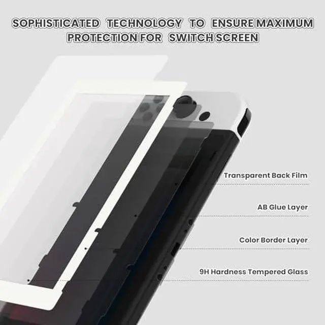 Alt view image 7 of 7 - Colorful Border Screen Protector + The Great Wave DIY Replacement Full Set Shell for Nintendo Switch @