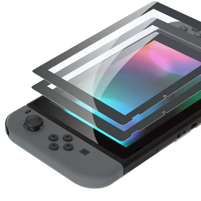 Alt view image 4 of 7 - Colorful Border Screen Protector + Wood Grain DIY Replacement Full Set Shell for Nintendo Switch @